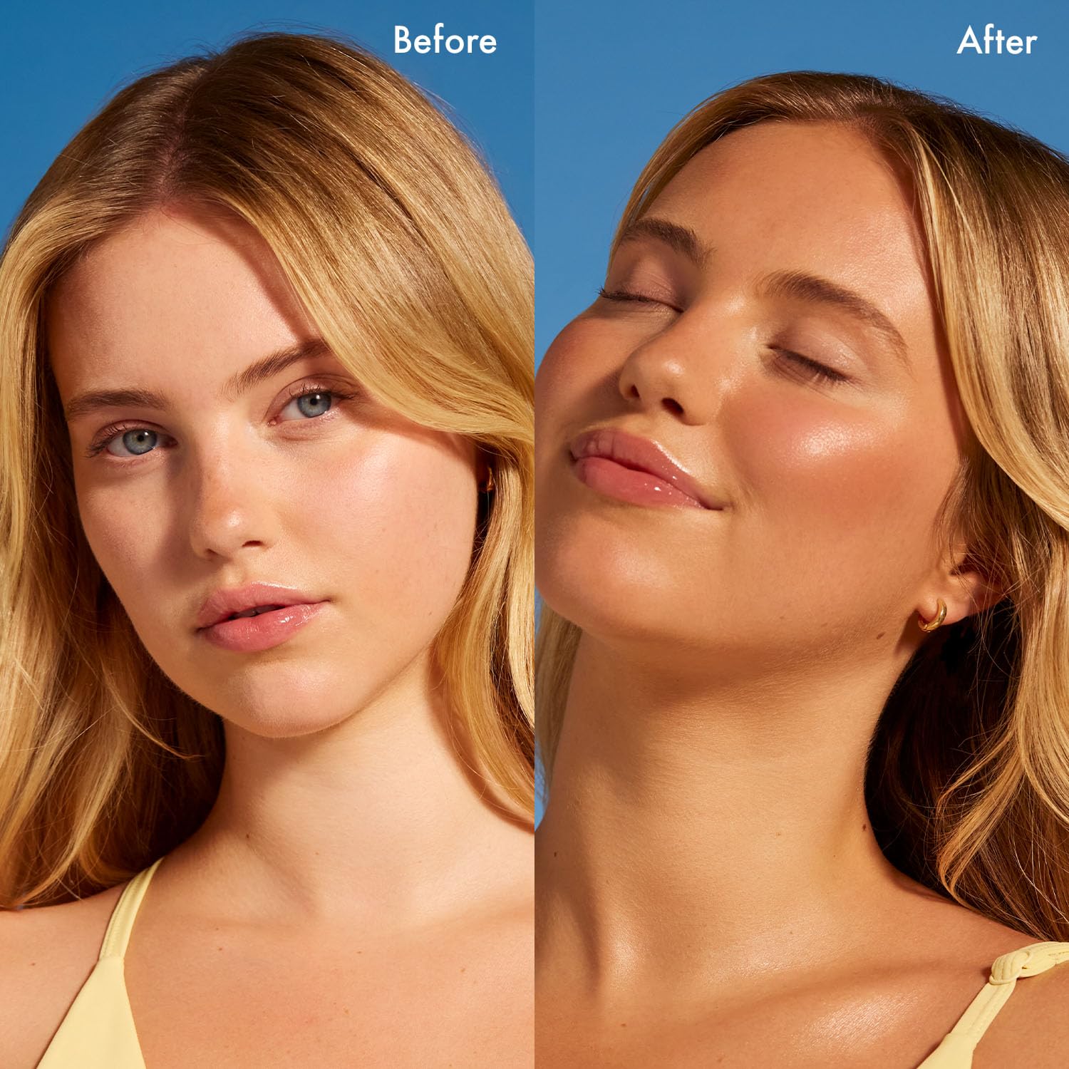 Isle of Paradise drops applied to skin showing even-toned glow.