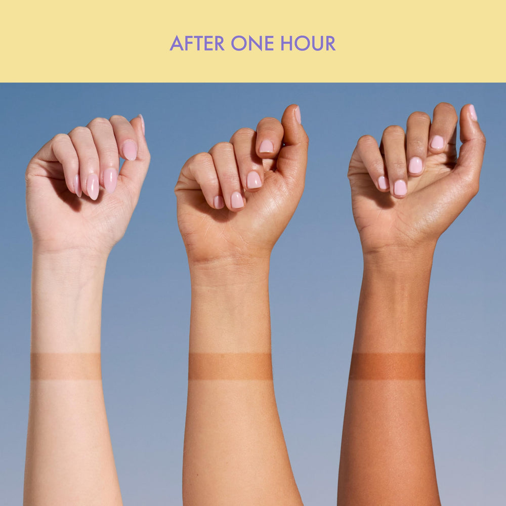 Isle of Paradise Express Tinted Self Tan Mousse color guide swatch showing depth options