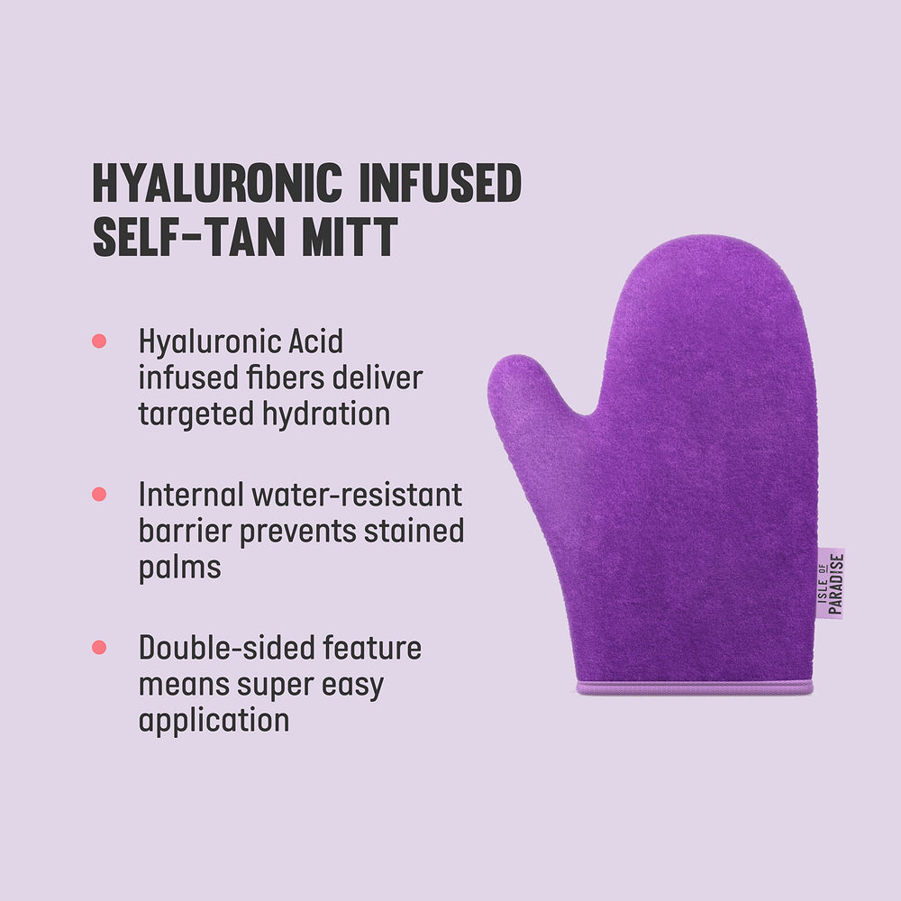 Machine-washable Isle of Paradise Mitt for reusable tanning sessions.