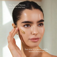 Isle of Paradise Sunny Serum Champagne primer-base swatch on skin