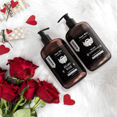 ISNER MILE Beard Conditioner bottle pour demonstrates conditioning for smoother skin beneath.
