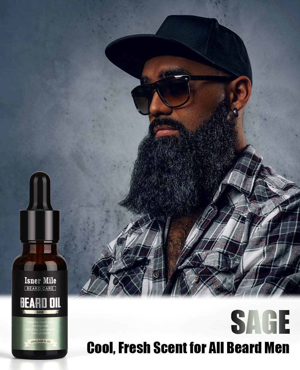 ISNER MILE beard oil drops in hand for quick absorption