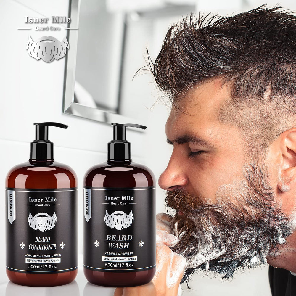ISNER MILE Beard care scene after use shows hydrated, smooth beard.