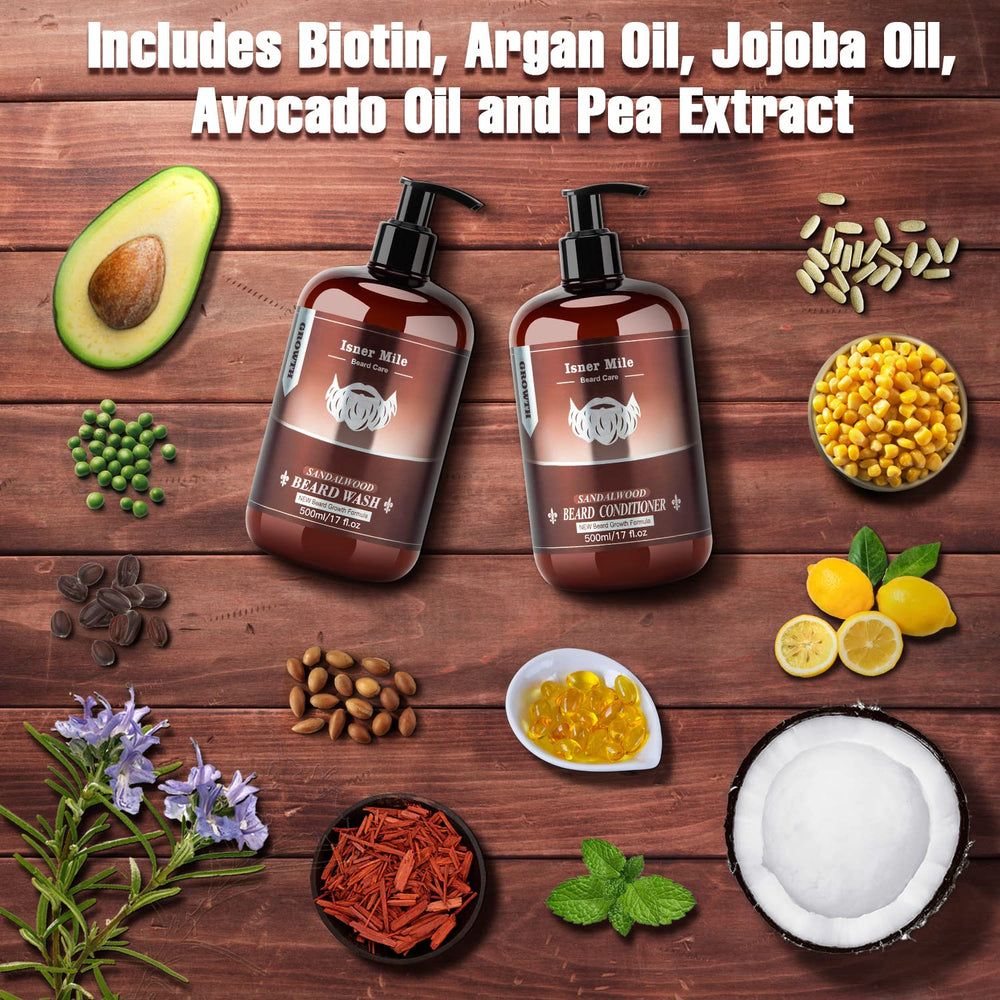 ISNER MILE biotin argan jojoba oils ingredient photo highlights nourishing scalp and hair.