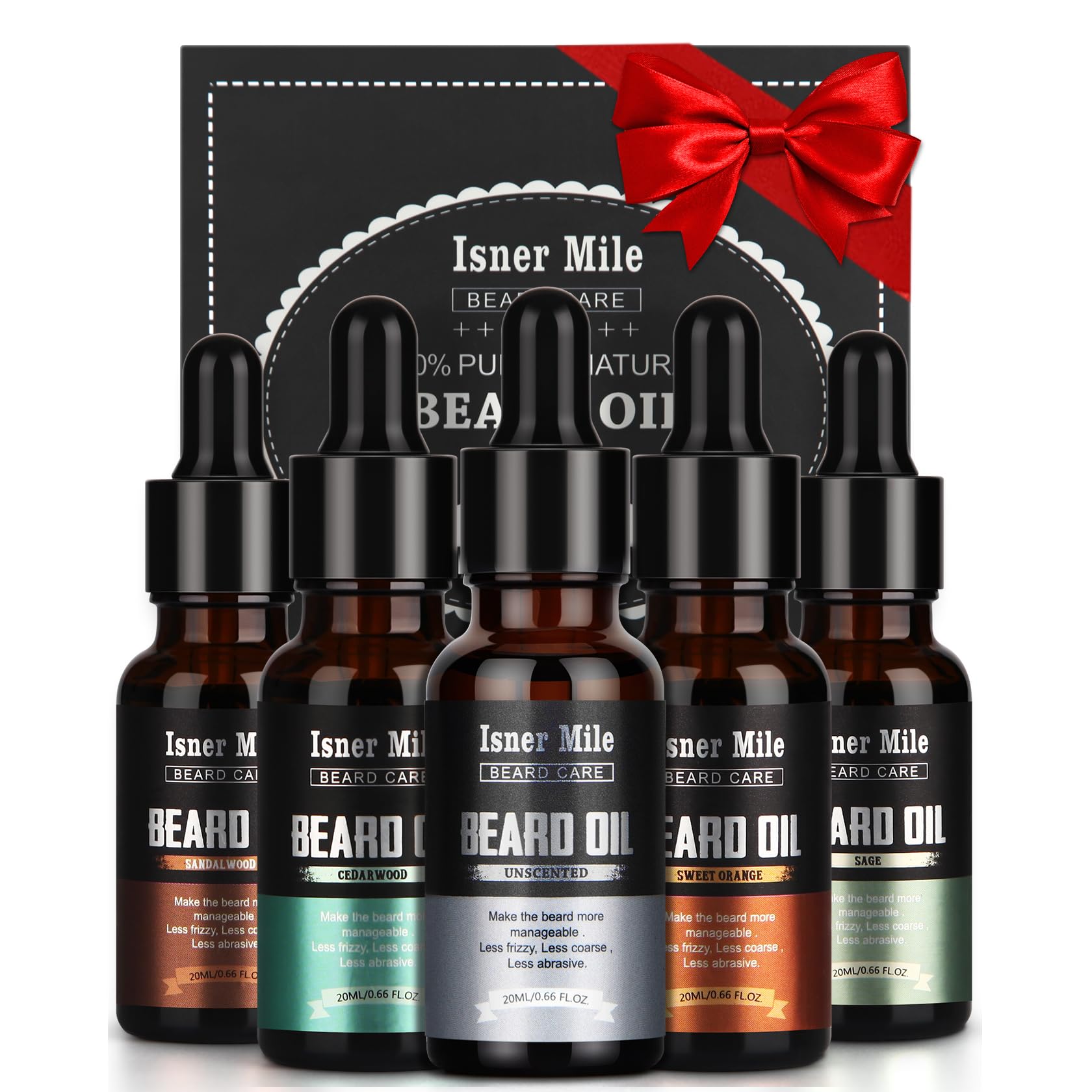 ISNER MILE sandalwood beard oil bottle for smooth conditioning