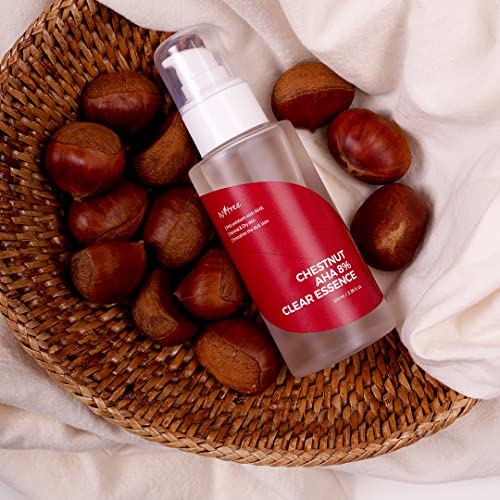 IsNtree Chestnut AHA 8% Clear Essence pores close-up for appearance improvement.