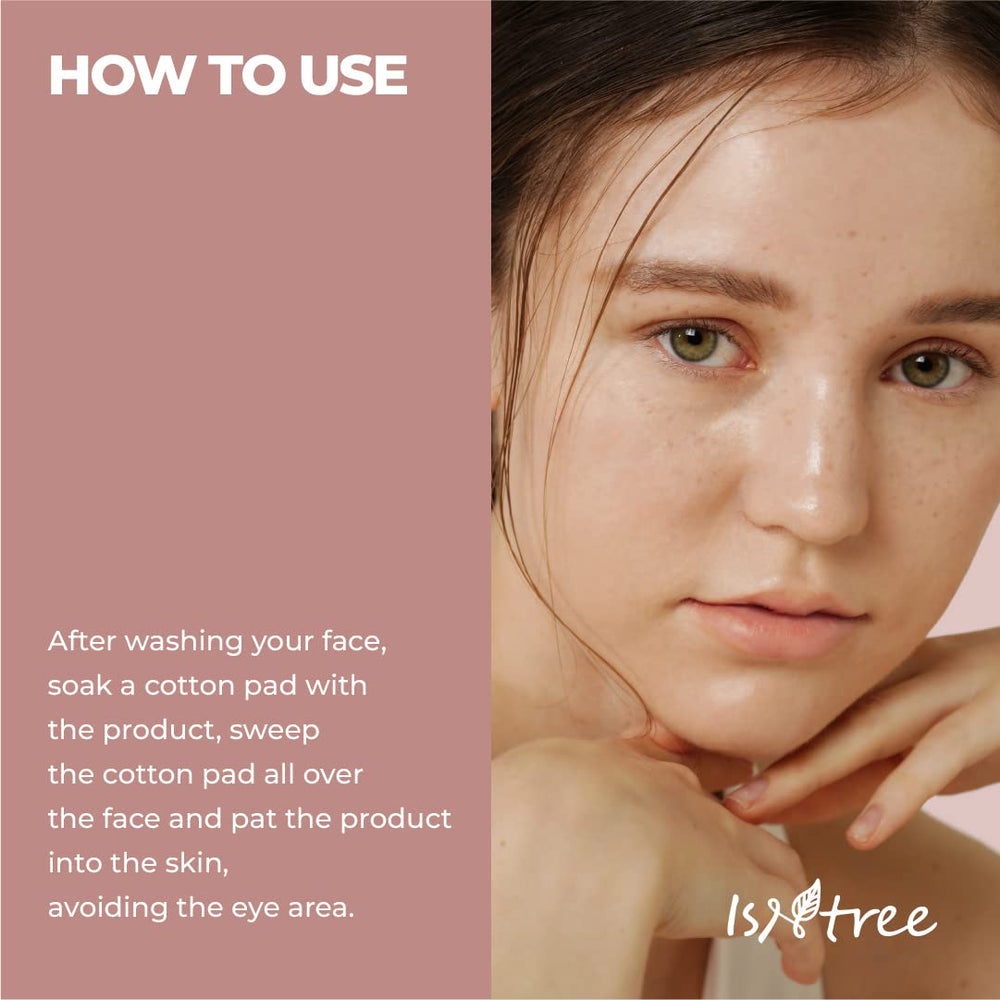 IsNtree Chestnut AHA 8% Clear Essence skin texture close-up showing refinement.