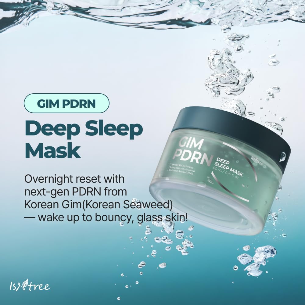 IsNtree Gim PDRN Deep Sleep Mask applying on cheek for night care.