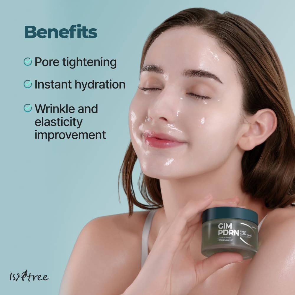 IsNtree Gim PDRN Deep Sleep Mask after use reveals a subtle glow.