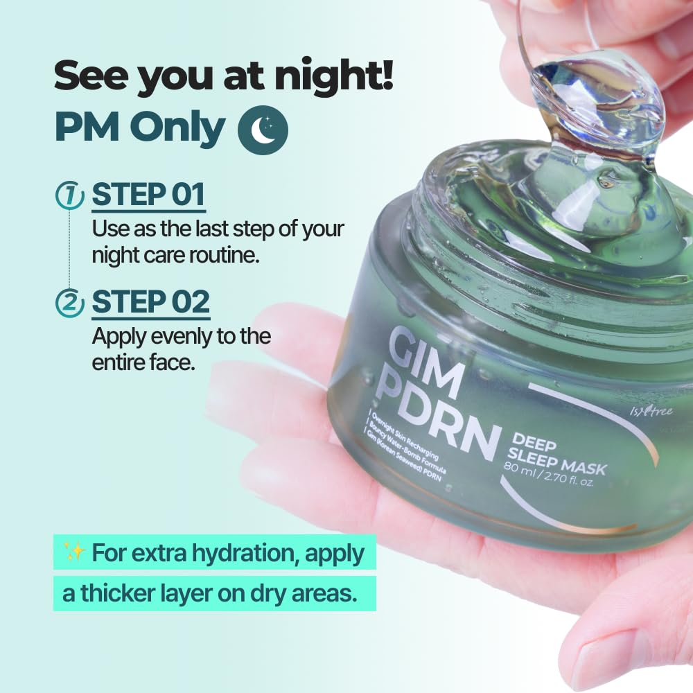 IsNtree Gim PDRN Deep Sleep Mask packaging box and product display.