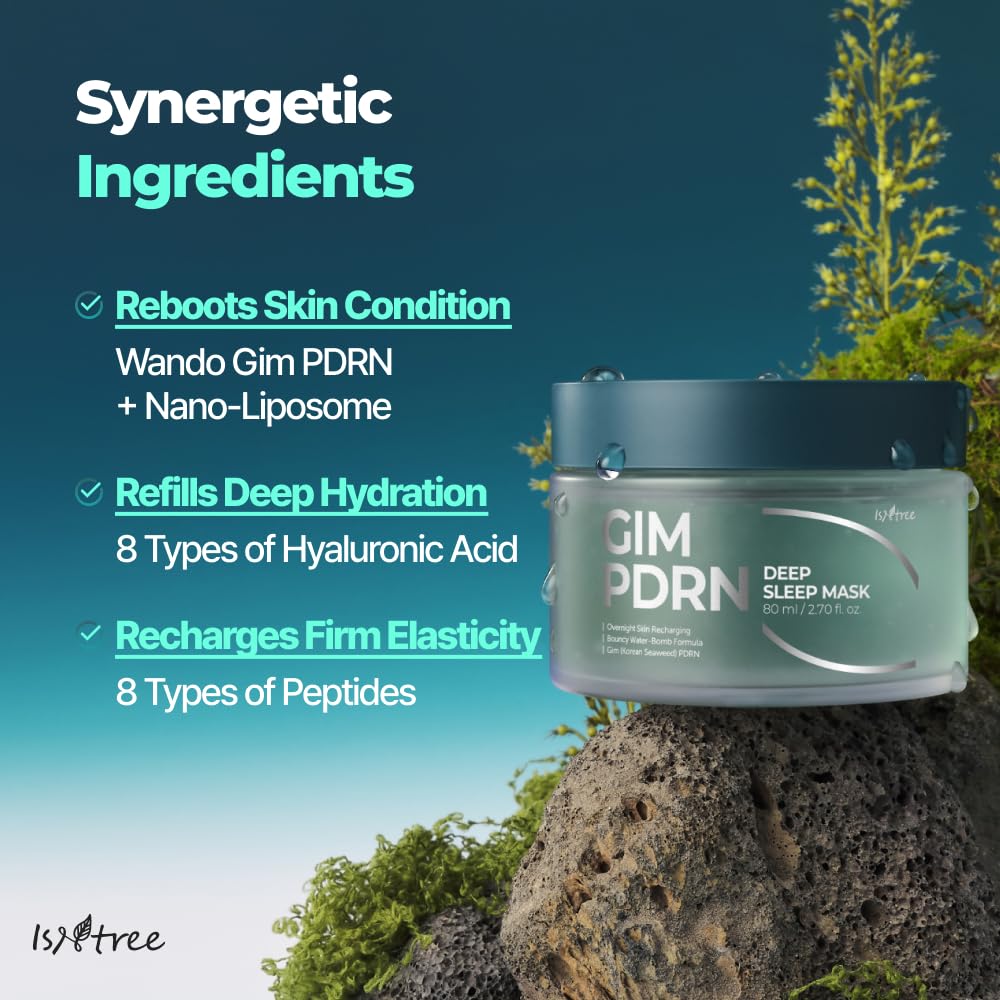 IsNtree Gim PDRN Deep Sleep Mask peptide-complex close-up for skin firming.