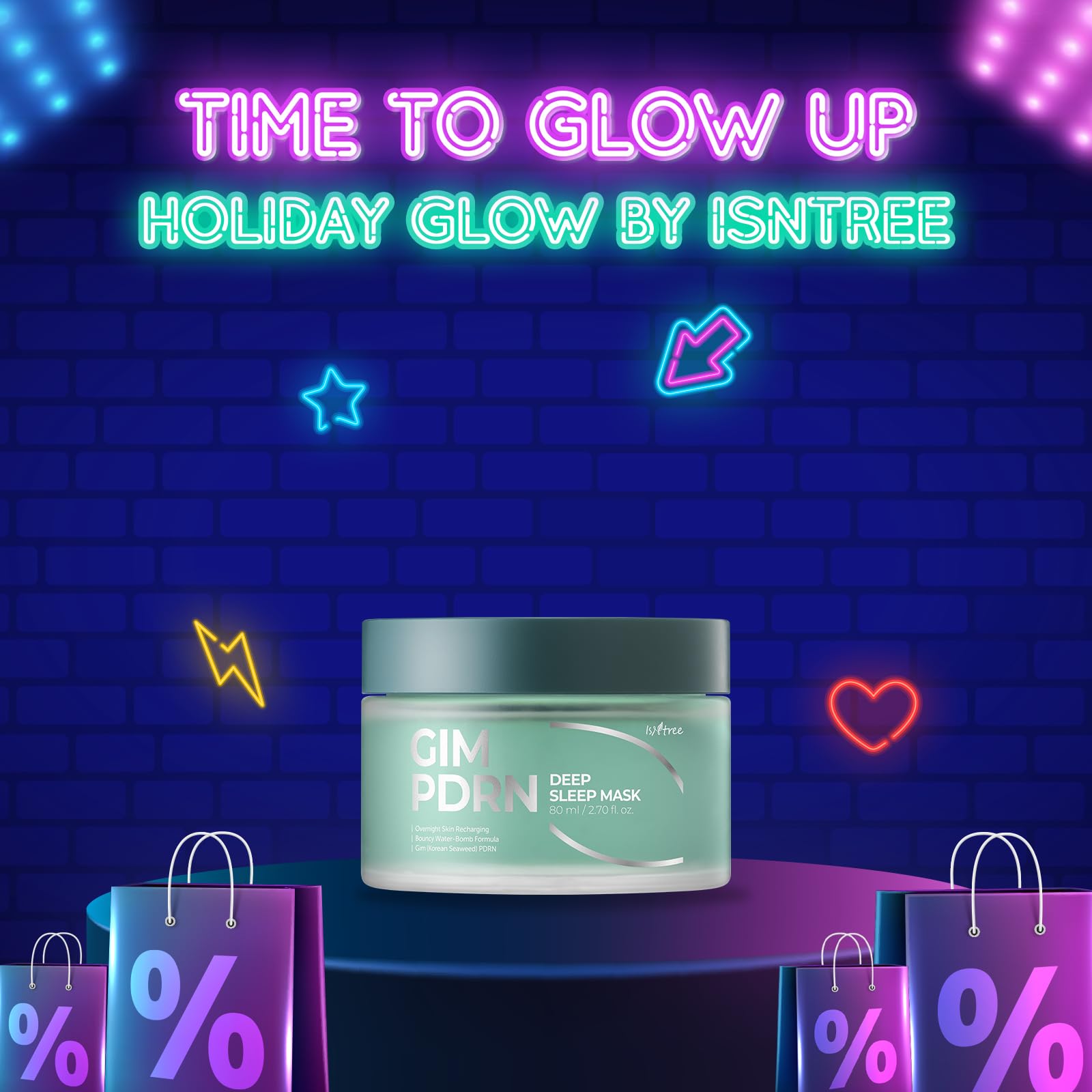 IsNtree Gim PDRN Deep Sleep Mask water-balm texture close-up showing lightweight hydration.
