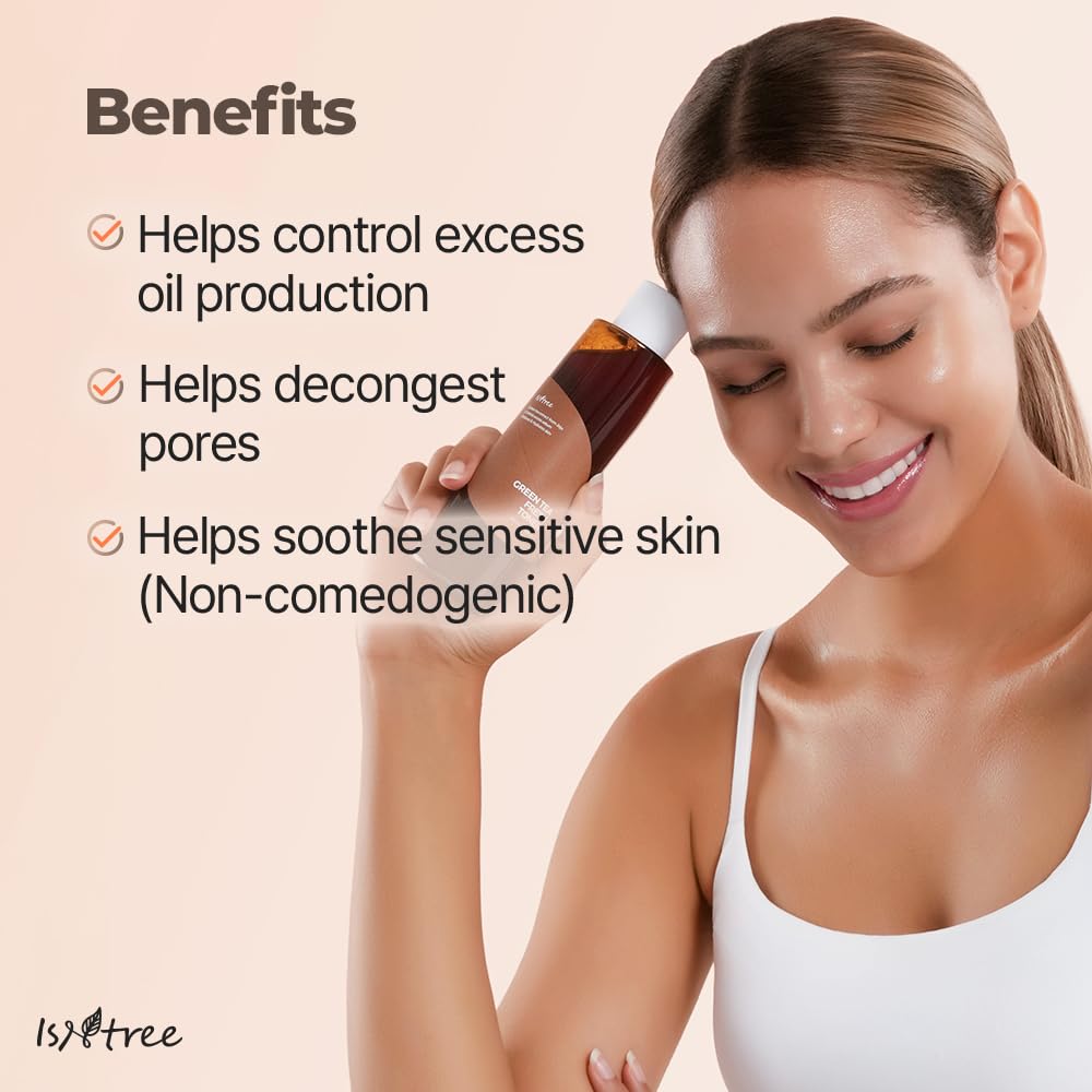 IsNTREE Green Tea Fresh Toner ingredient view featuring Jeju green tea extract benefits