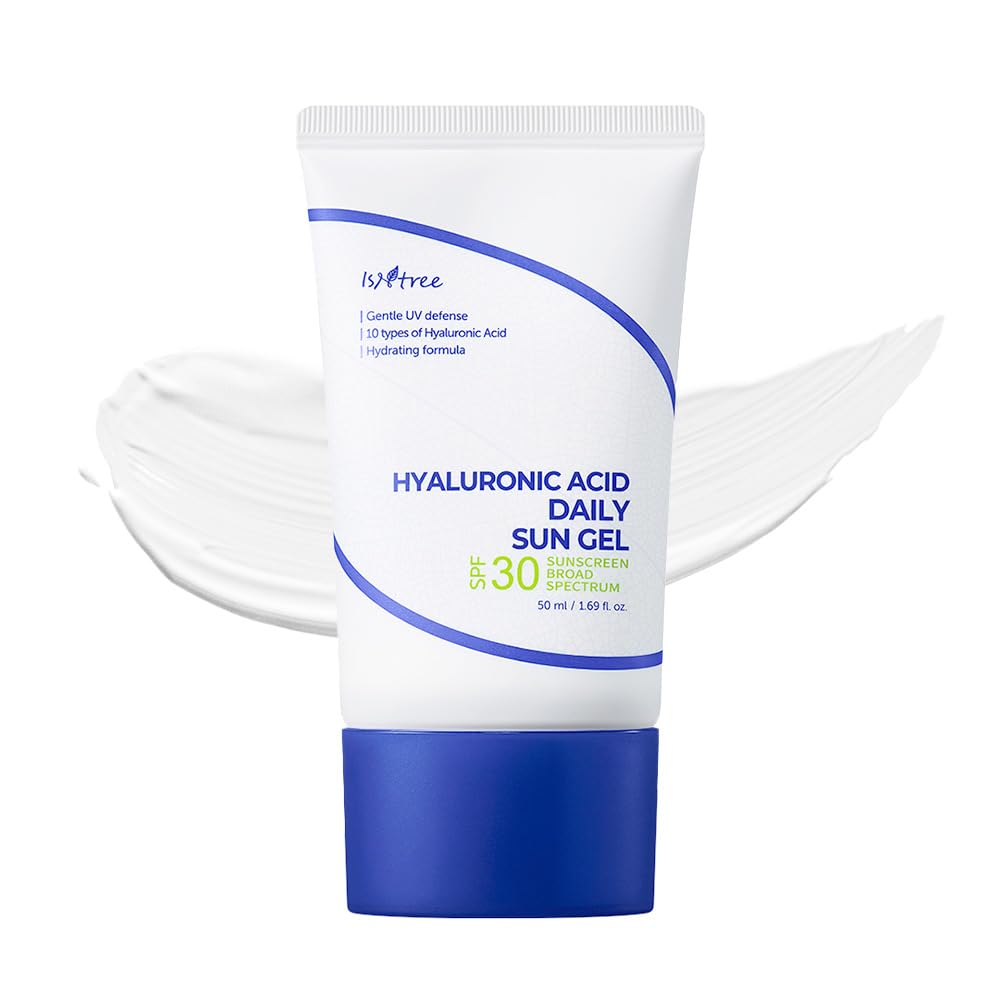 ISNTREE Hyaluronic Acid Daily Sun Gel bottle for daily protection and hydration.