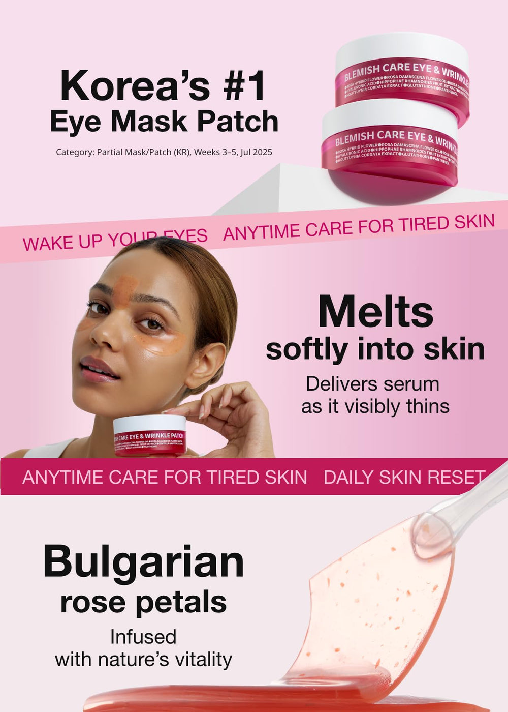 ISOI blemish care under-eye patch forehead area targets lines for smoother look.