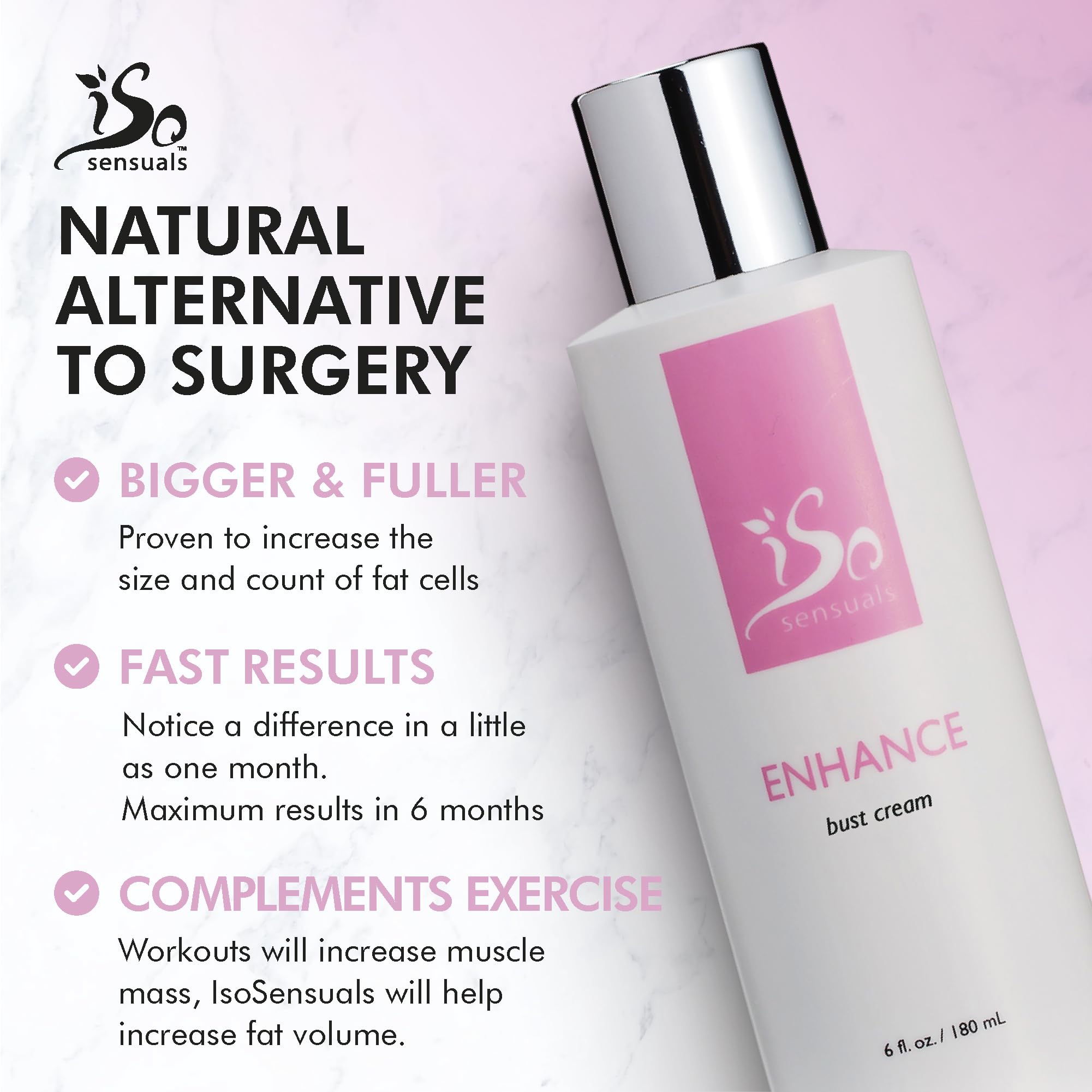 IsoSensuals ENHANCE lifting effect close-up on chest area over time.