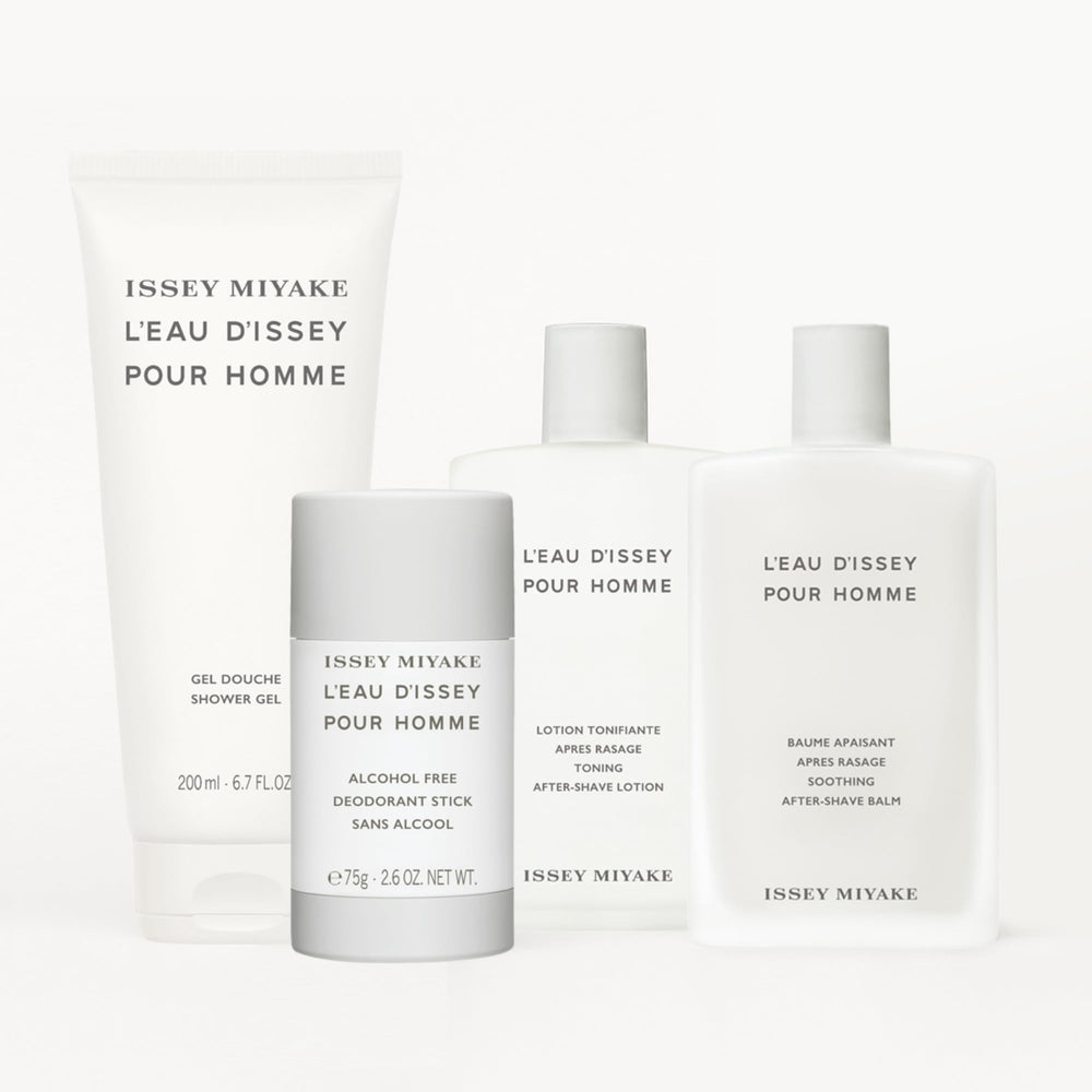 Issey Miyake lotion texture close-up for quick, refreshing post-shave.