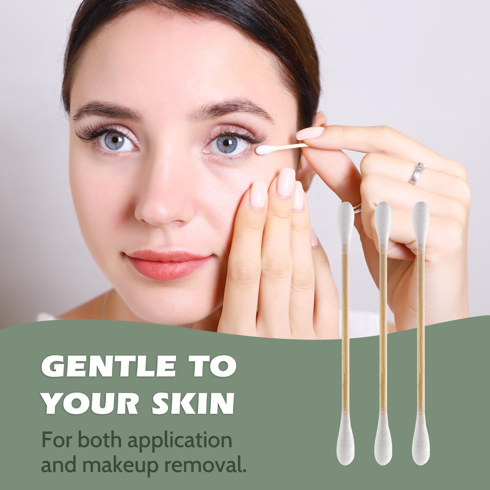 Isshah swabs in use for cosmetics and precise touch-ups
