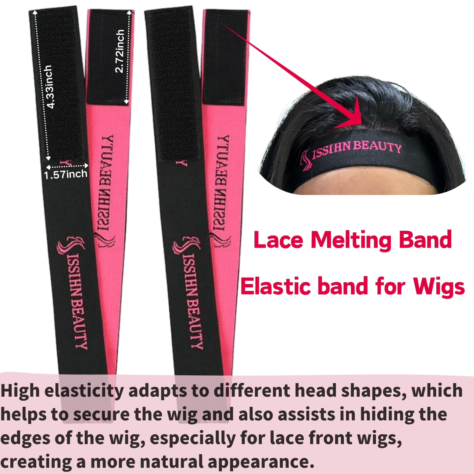 Isshin Beauty lace wig grip cap adjustable elastic band customizes fit.