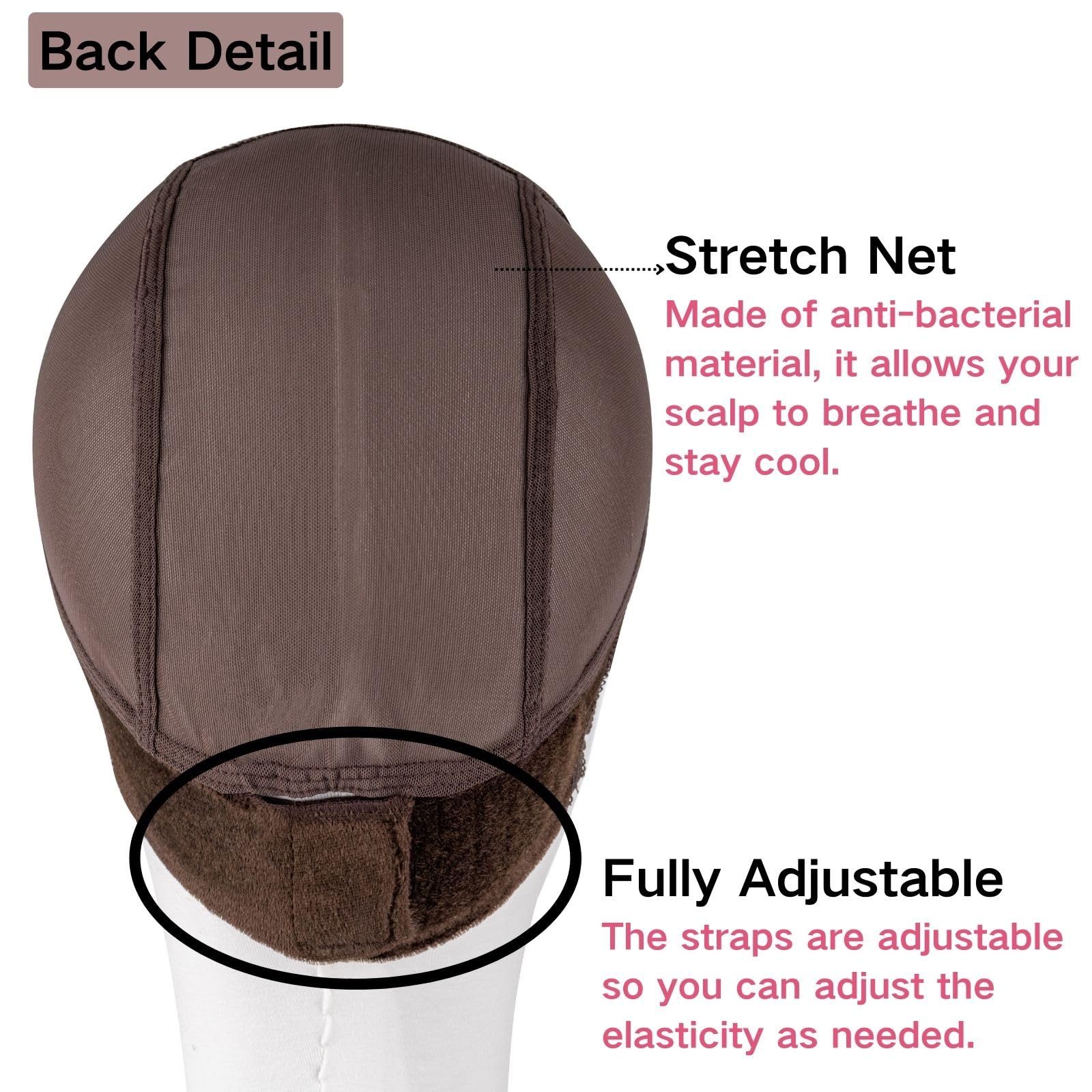 Isshin Beauty lace wig grip cap breathable mesh promotes airflow.