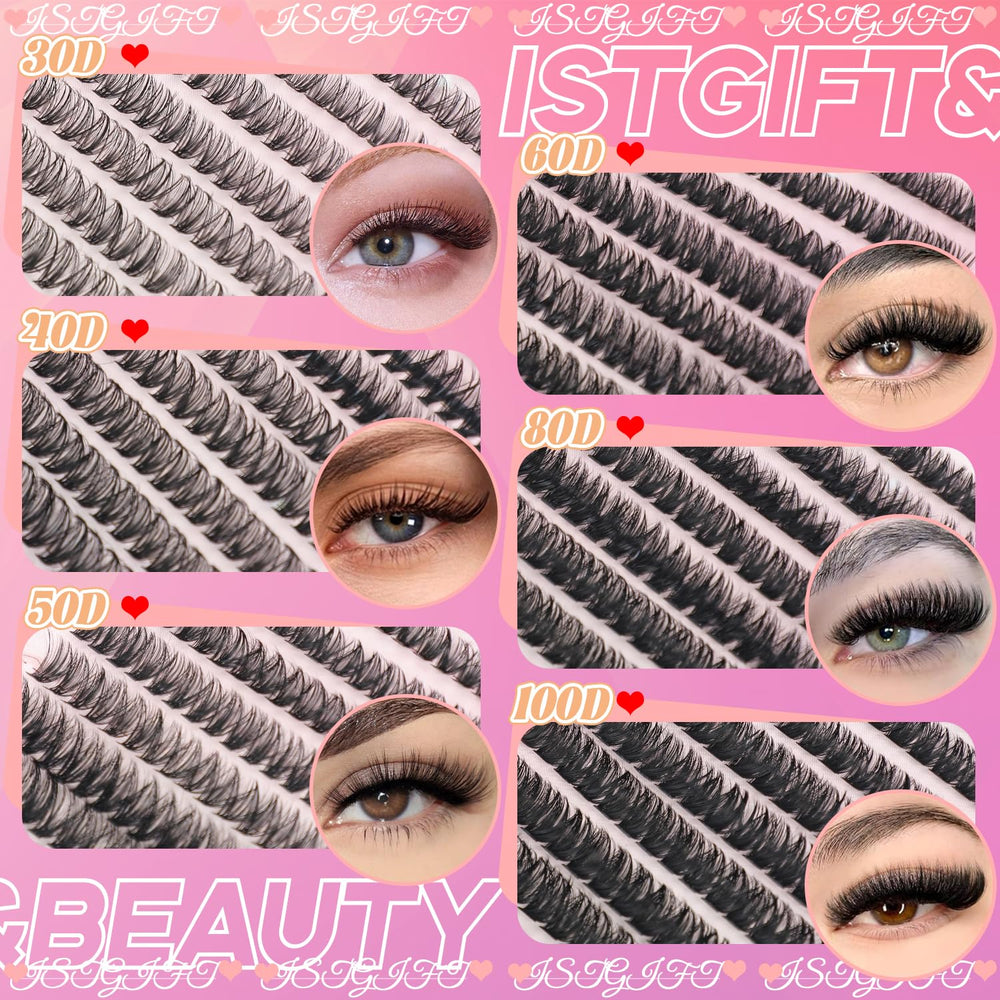 ISTGIFT Lash Clusters Kit fluffy natural look for wispy effects