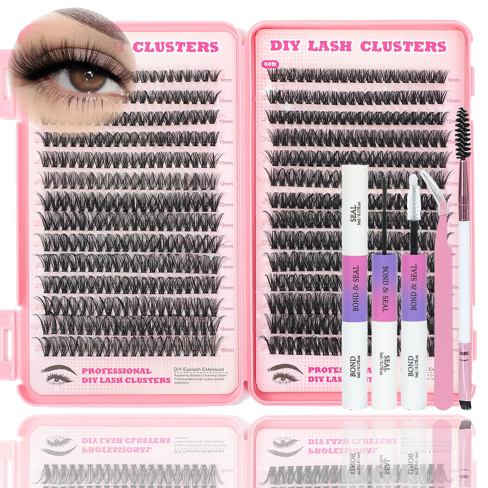 ISTGIFT Lash Clusters Kit setup with tools for easy at-home extensions