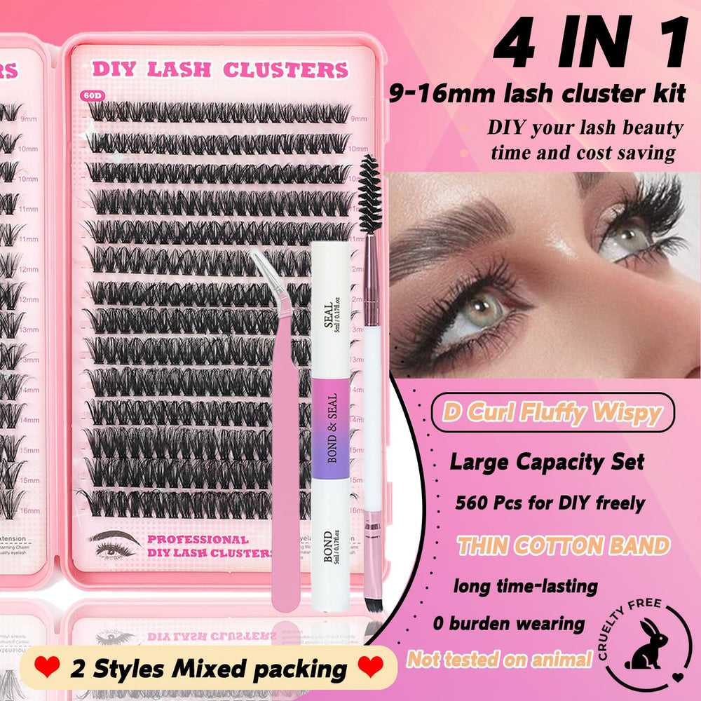 ISTGIFT Lash Clusters Kit with tweezers and brush for precise DIY application