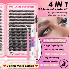 ISTGIFT Lash Clusters Kit with tweezers and brush for precise DIY application