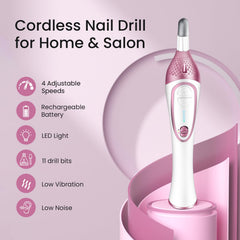 ISTON 11 stainless steel bits for grinding, shaping, and cuticle care.