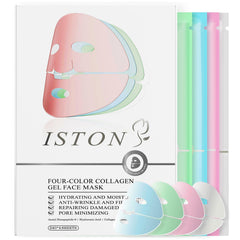ISTON 4-in-1 Bio-Collagen mask set packaging shows premium all-skin care kit.