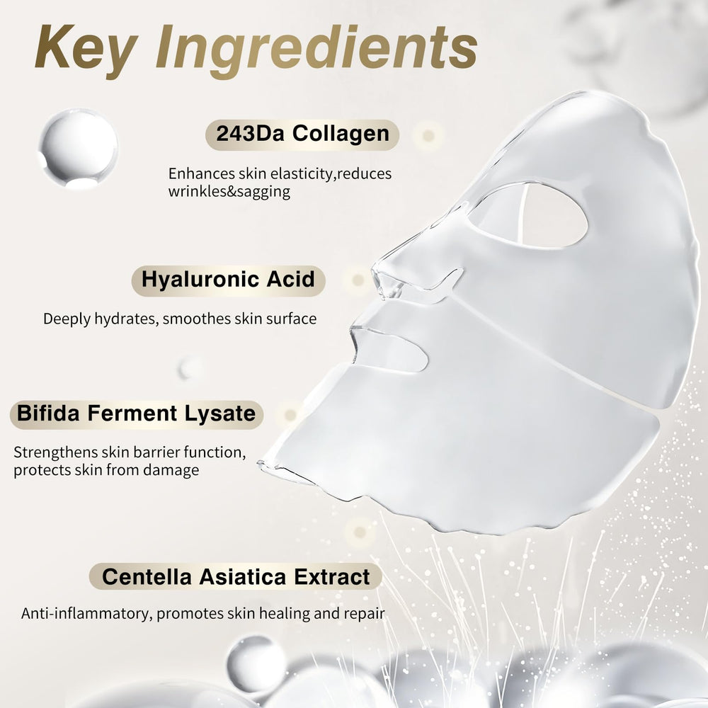 ISTON bio-collagen real deep mask application closeup showing ingredient penetration