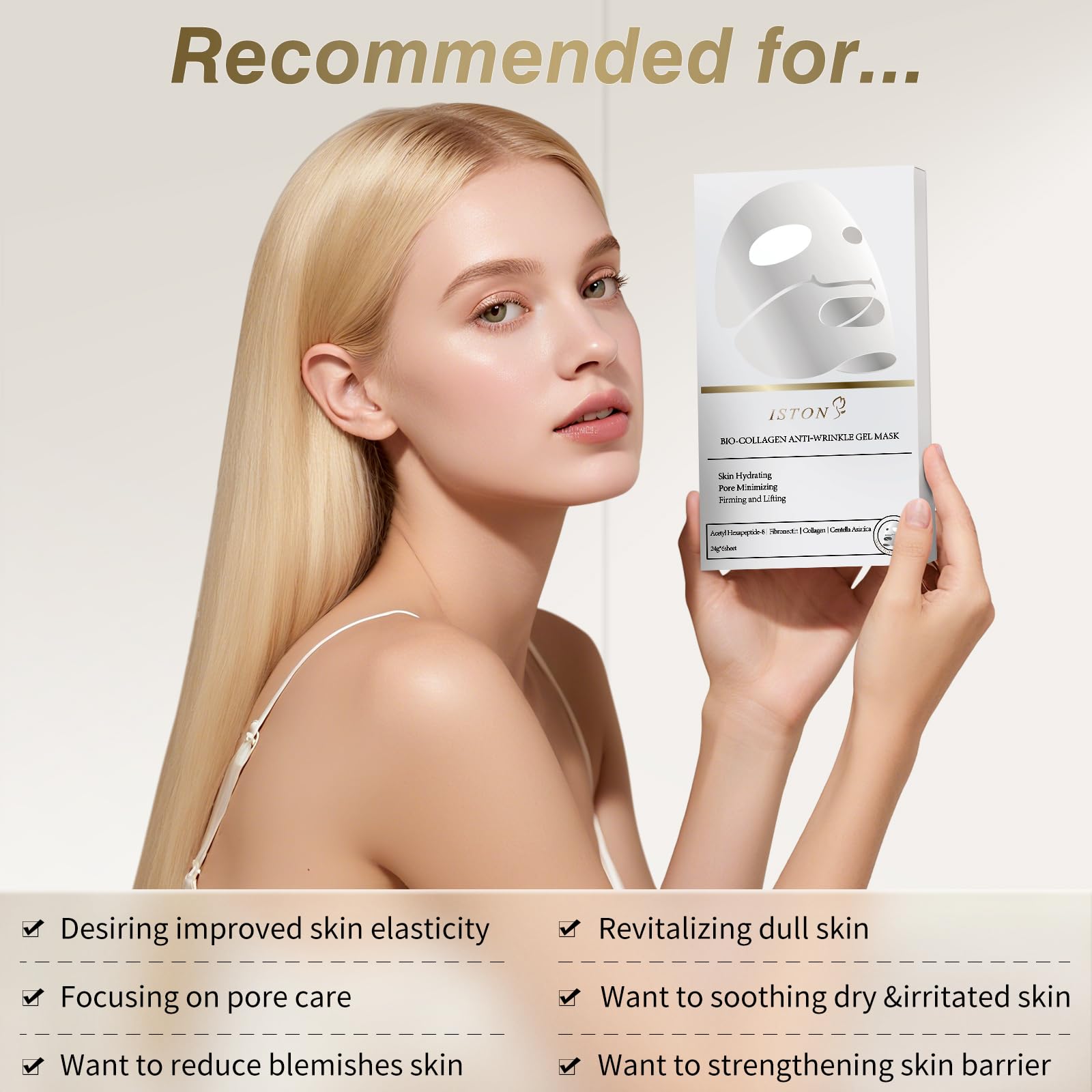 ISTON bio-collagen real deep mask ingredients Centella Asiatica and Tea Leaf extract
