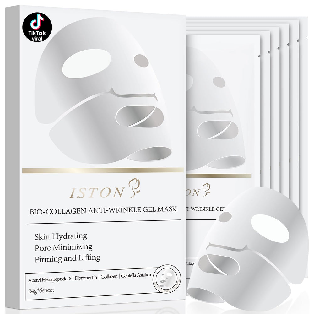 ISTON bio-collagen real deep mask pack closeup highlighting absorption benefits