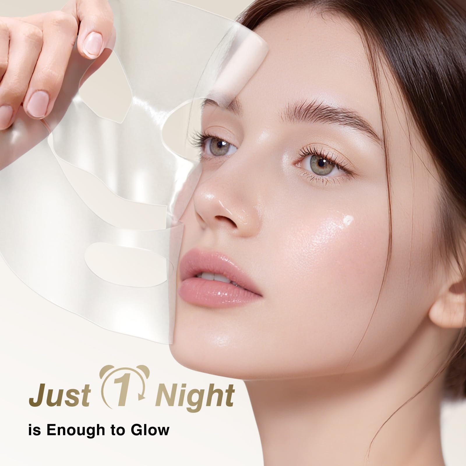 ISTON sheet mask on face demonstrates snug overnight fit and stability