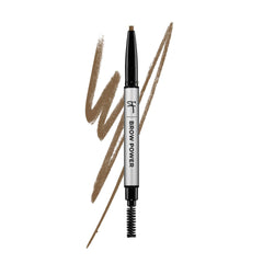 IT Cosmetics Brow Power universal blonde pencil cap on shows portable, precise brows