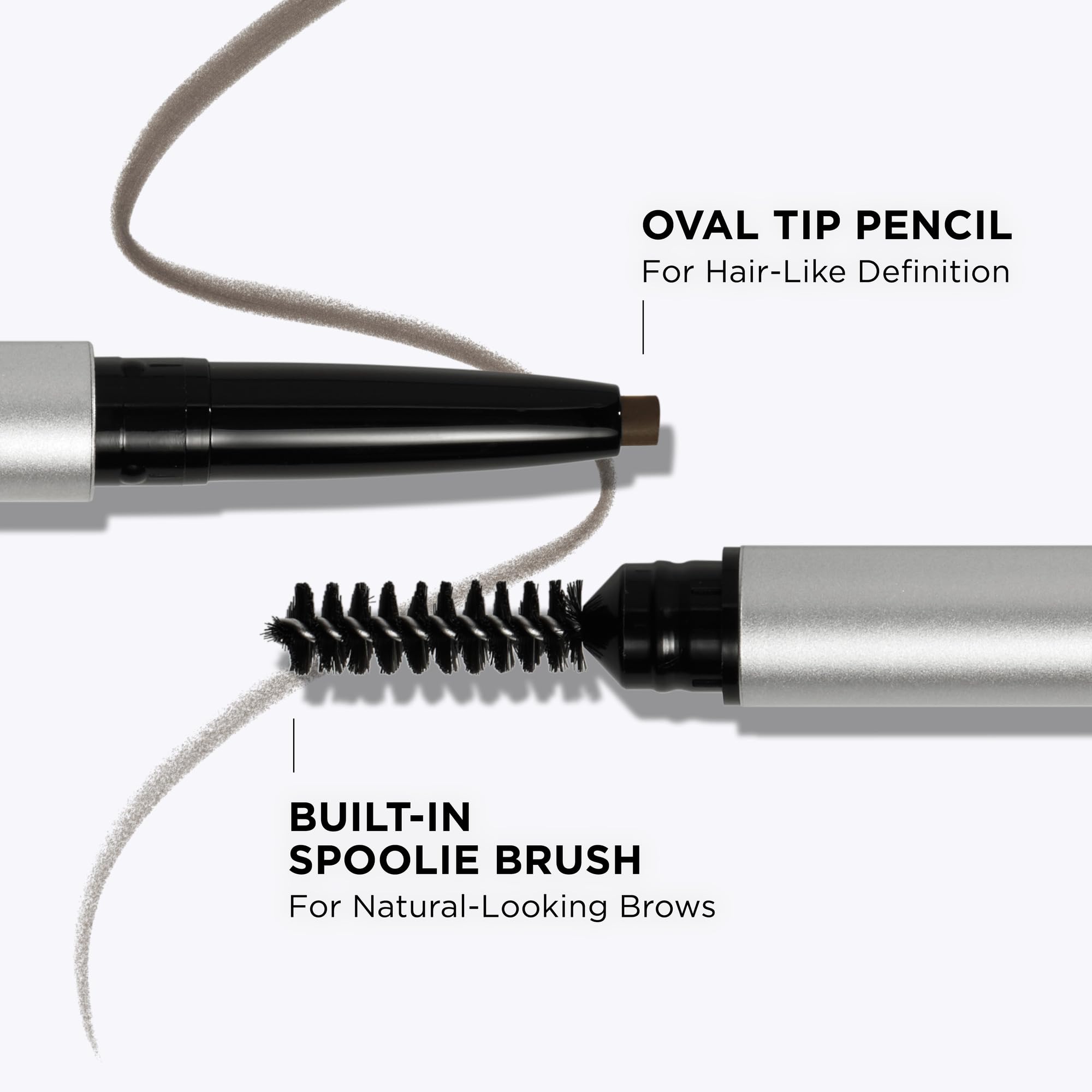 IT Cosmetics Brow Power Universal Brunette application-angle image demonstrates feathered strokes.