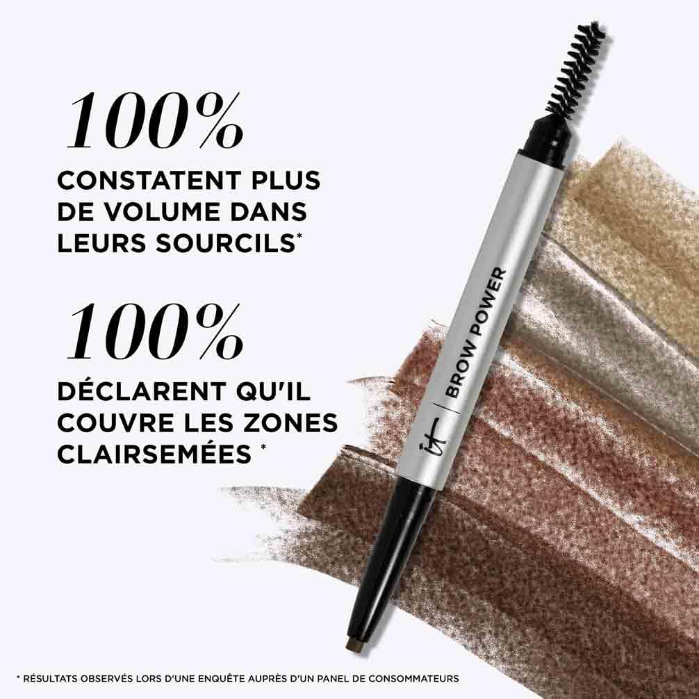 IT Cosmetics Brow Power Universal Taupe steady strokes demonstrate easy brow filling.