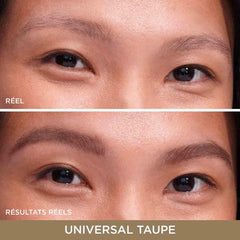 IT Cosmetics Brow Power Universal Taupe color-adjustment demo shows shade changes with pressure.