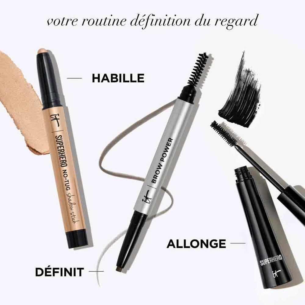 IT Cosmetics Brow Power Universal Taupe long-lasting formula holds brows all day.