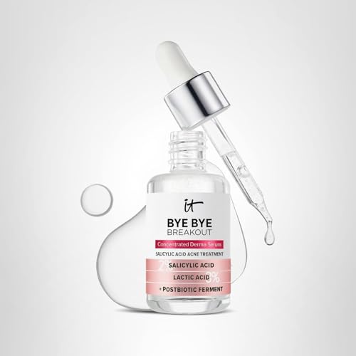 IT Cosmetics Bye Bye Breakout Serum packaging shot emphasizes vegan, allergy-tested formula.
