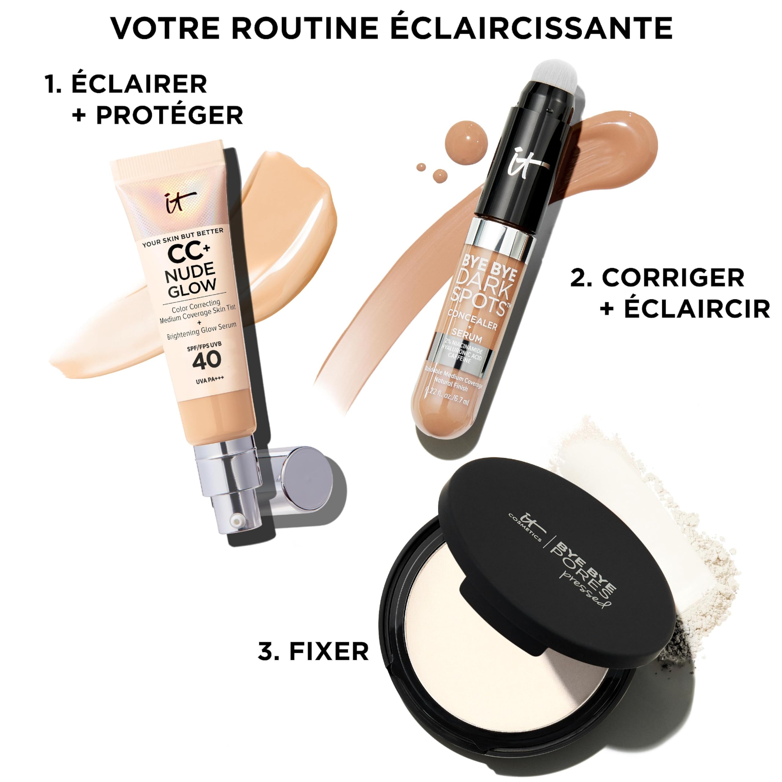 IT Cosmetics creamy texture close-up showing buildable coverage