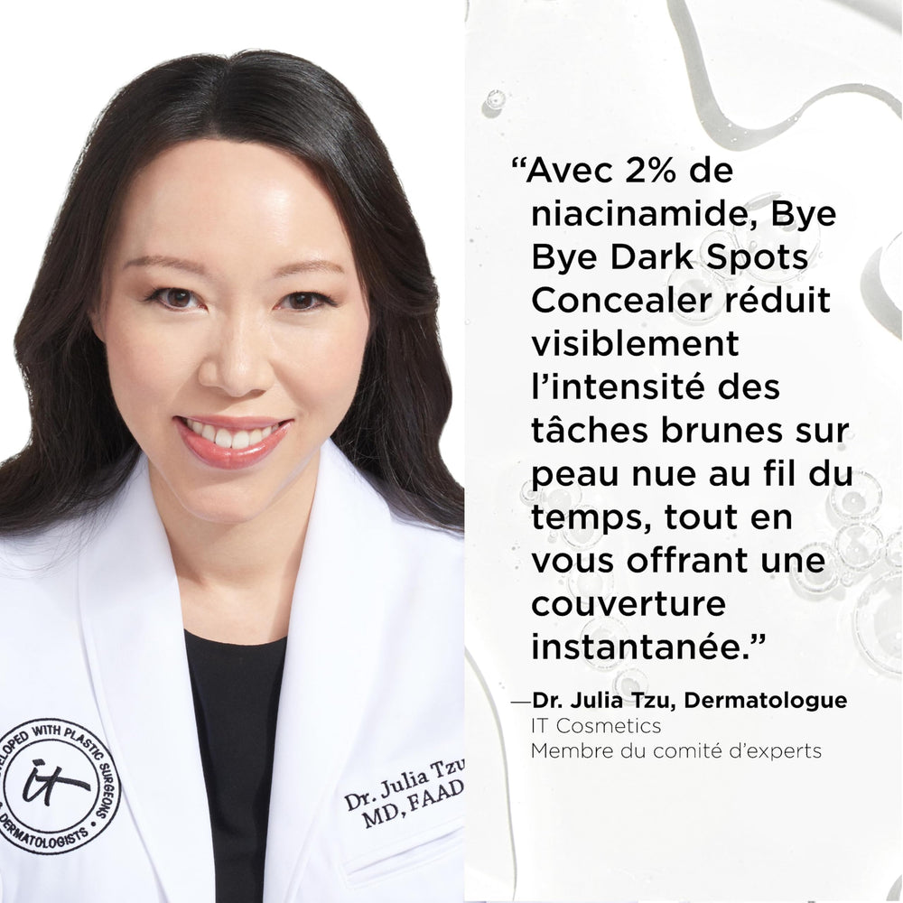 IT Cosmetics Bye Bye Dark Spots application on face for seamless blend