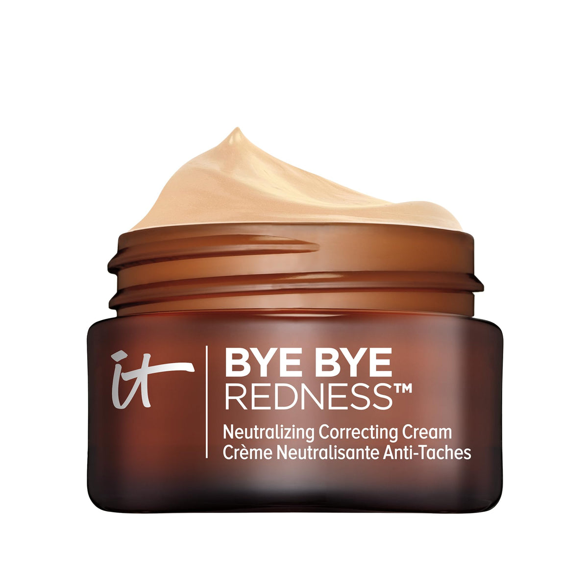IT Cosmetics Bye Bye Redness cream-tube shown for full-coverage redness neutralization.