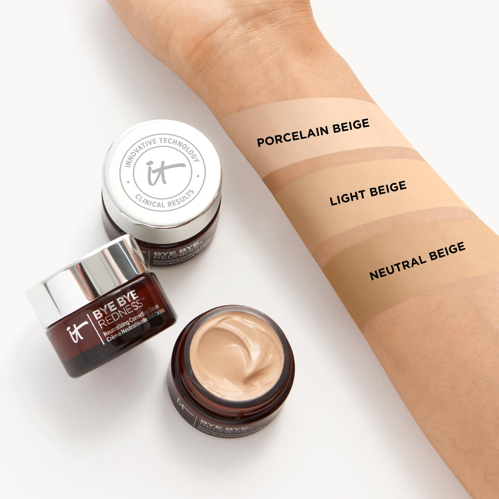 IT Cosmetics Bye Bye Redness packaging-front highlights compact, travel-friendly design.