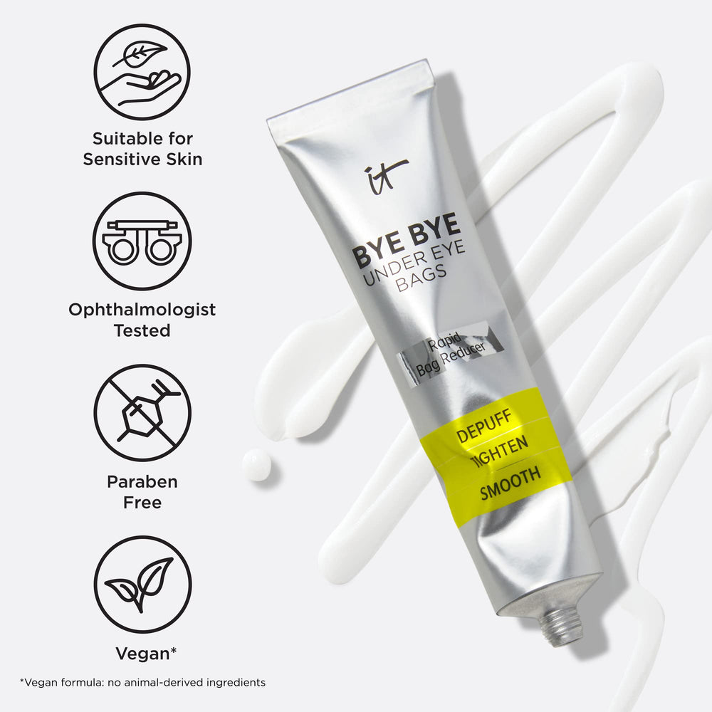 IT Cosmetics Bye Bye Under Eye Bags applied under makeup for daytime wear.