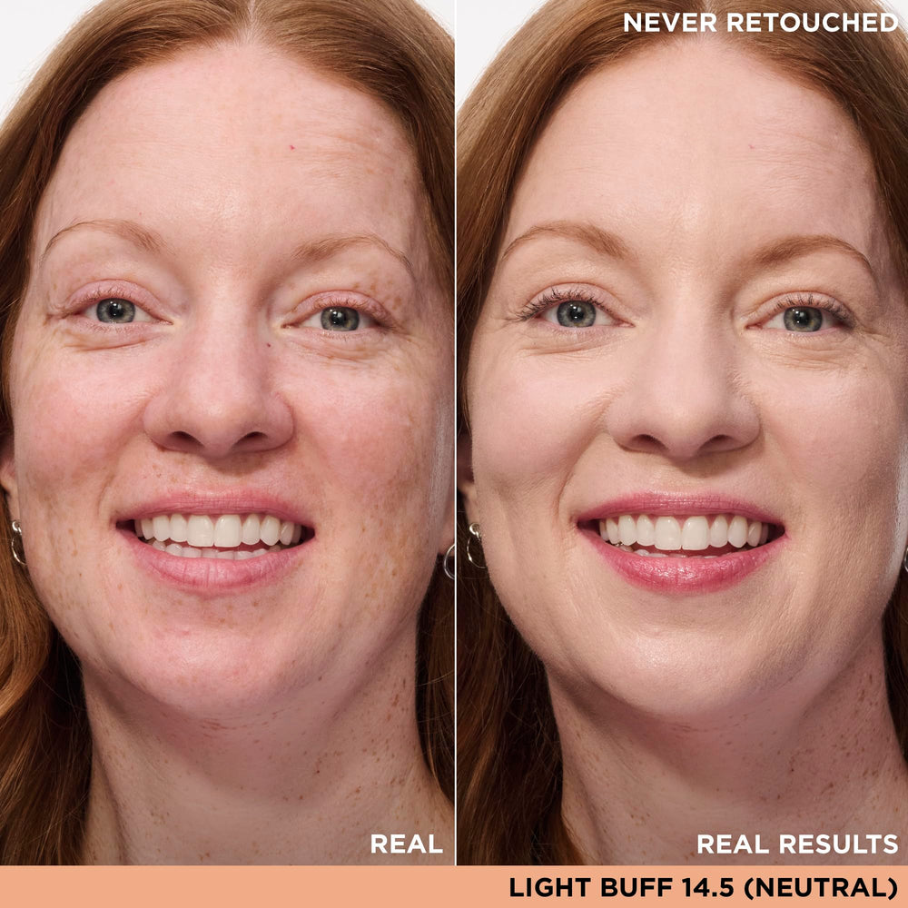 IT Cosmetics Bye Bye Under Eye Concealer Light Buff swatch reveals brightening, long-wear coverage.