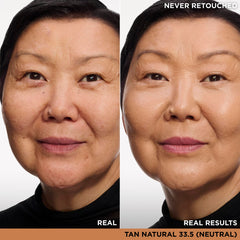 IT Cosmetics Bye Bye Under Eye Concealer Tan Natural applicator demonstrates smooth blend for dark circles.