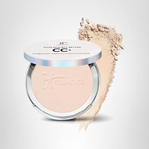 IT Cosmetics CC+ Airbrush Powder with anti-aging formula on skin