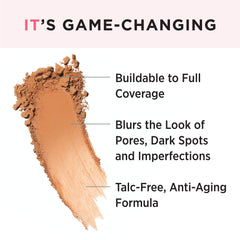 IT Cosmetics CC+ Airbrush Powder brush application demonstrates buildable coverage