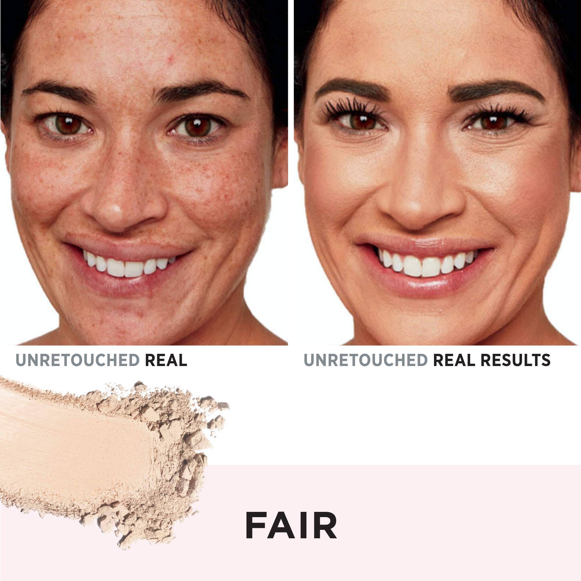 IT Cosmetics CC+ Airbrush Powder fair swatch on skin for light coverage